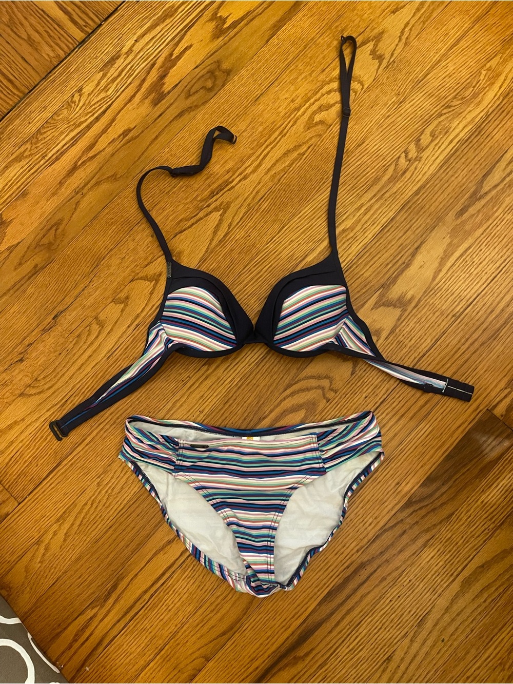 Lole Navy Trim Striped Bikini - Multicolor